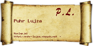 Puhr Lujza névjegykártya